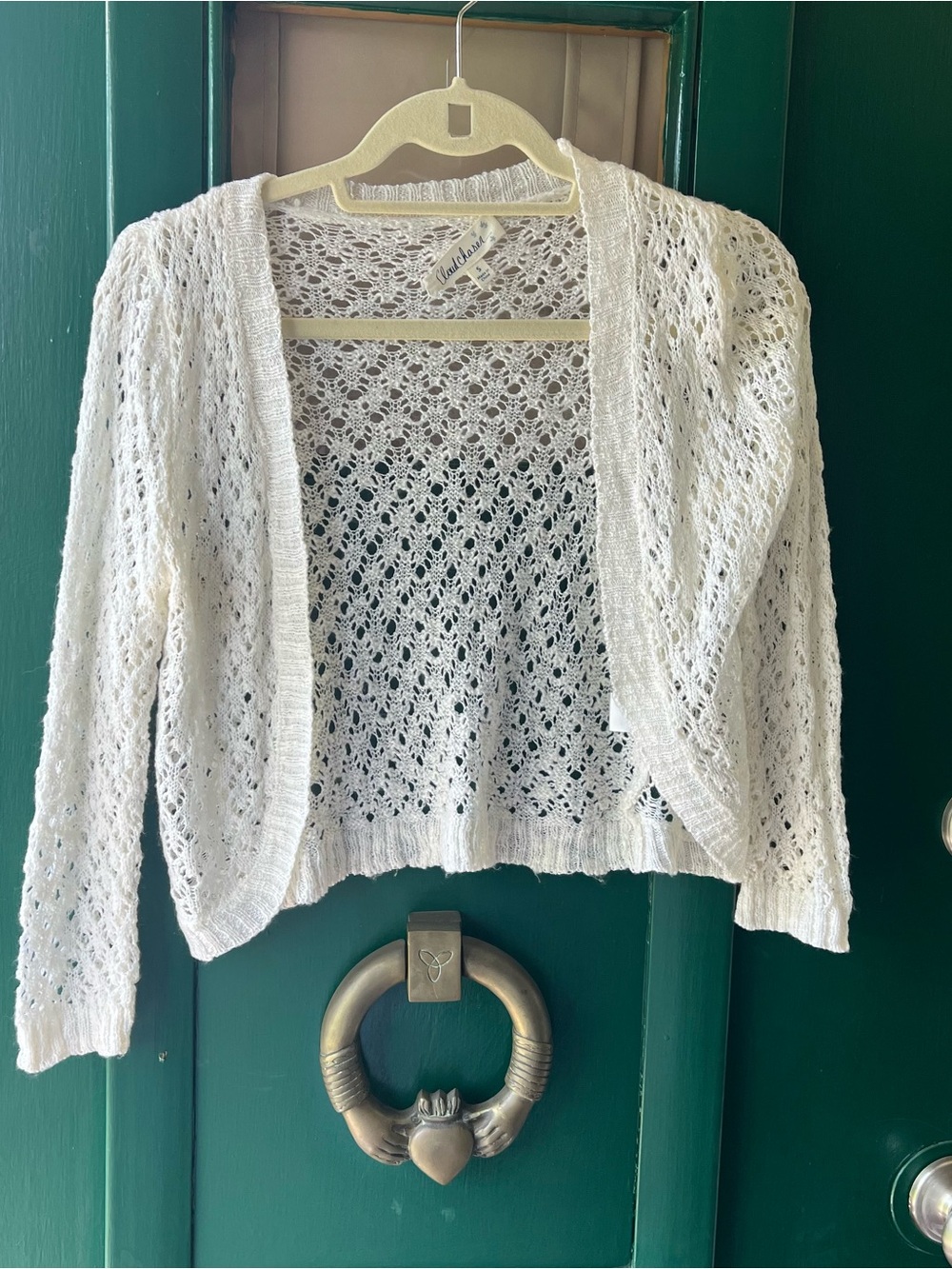 Cloud Chaser Cream Openwork Crochet Cardigan